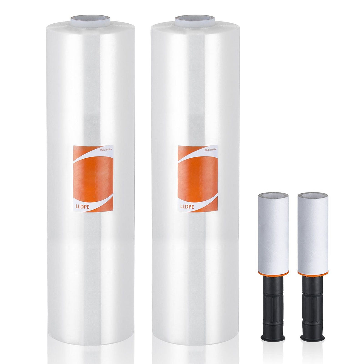 Stretch Film, 15 inches x 1200 feet, 2 Pack, 80 Gauge Industrial Strength Clear Durable Stretch Wrap Roll, Heavy Duty Shrink Film Stretch Wrap with Handles for Pallet Wrapping Shipping Moving