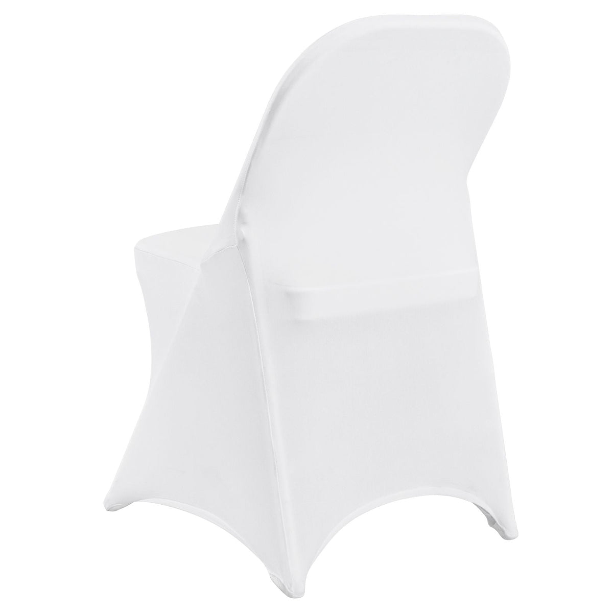Stretch Spandex Folding Chair Covers, Universal Fitted Chair Cover, Removable Washable Protective Slipcovers, for Wedding, Holiday, Banquet, Party, Celebration, Dining (100PCS White)
