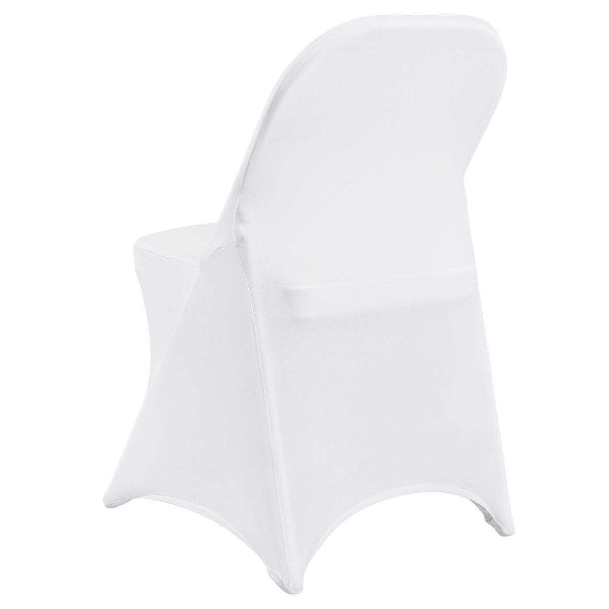 Stretch Spandex Folding Chair Covers, Universal Fitted Chair Cover, Removable Washable Protective Slipcovers, for Wedding, Holiday, Banquet, Party, Celebration, Dining (12PCS White)
