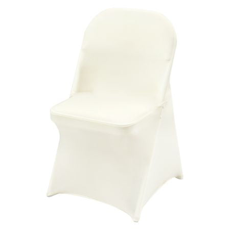 Stretch Spandex Folding Chair Covers, Universal Fitted Chair Cover, Removable Washable Protective Slipcovers, for Wedding, Holiday, Banquet, Party, Celebration, Dining (30PCS Ivory White)
