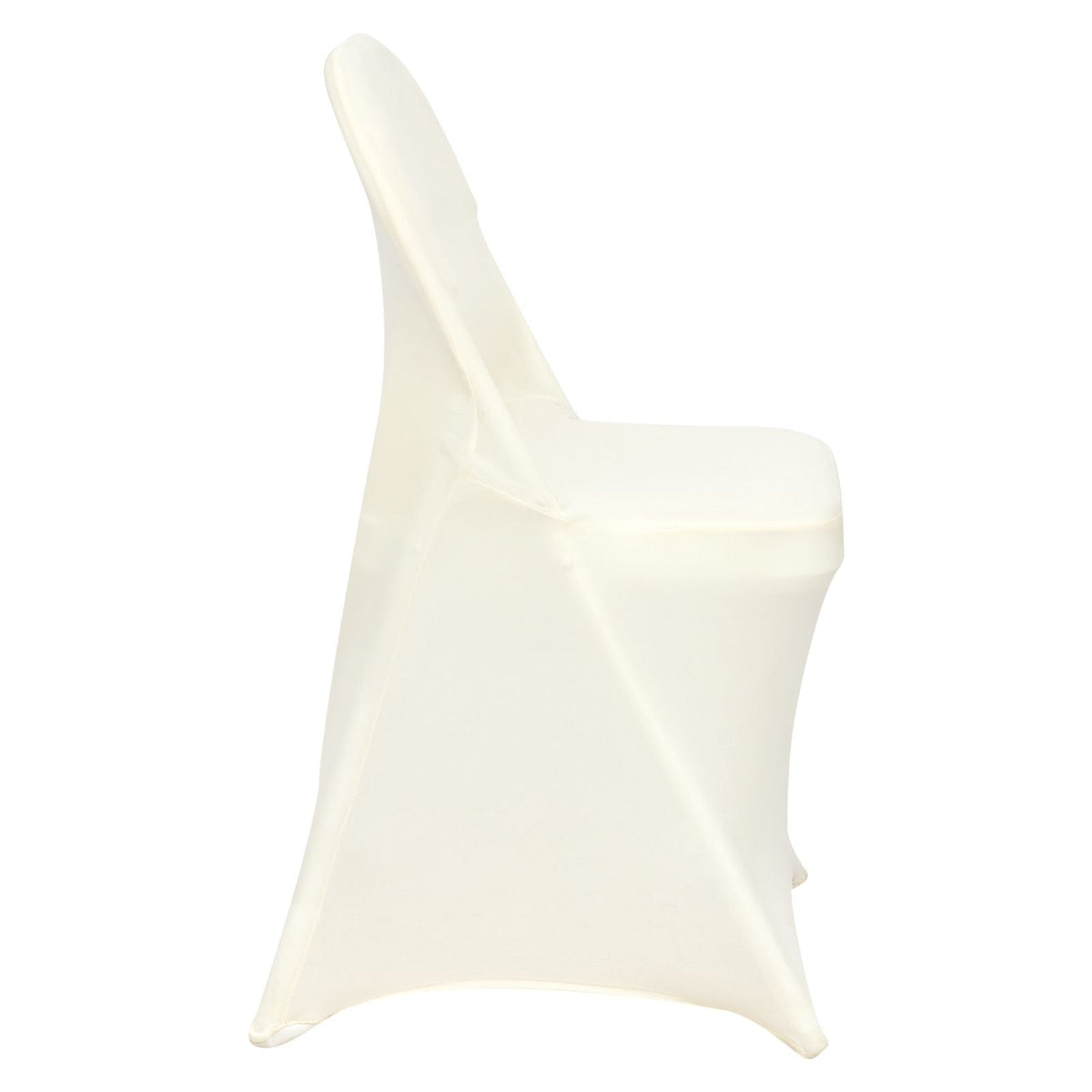 Stretch Spandex Folding Chair Covers, Universal Fitted Chair Cover, Removable Washable Protective Slipcovers, for Wedding, Holiday, Banquet, Party, Celebration, Dining (50PCS Ivory White)