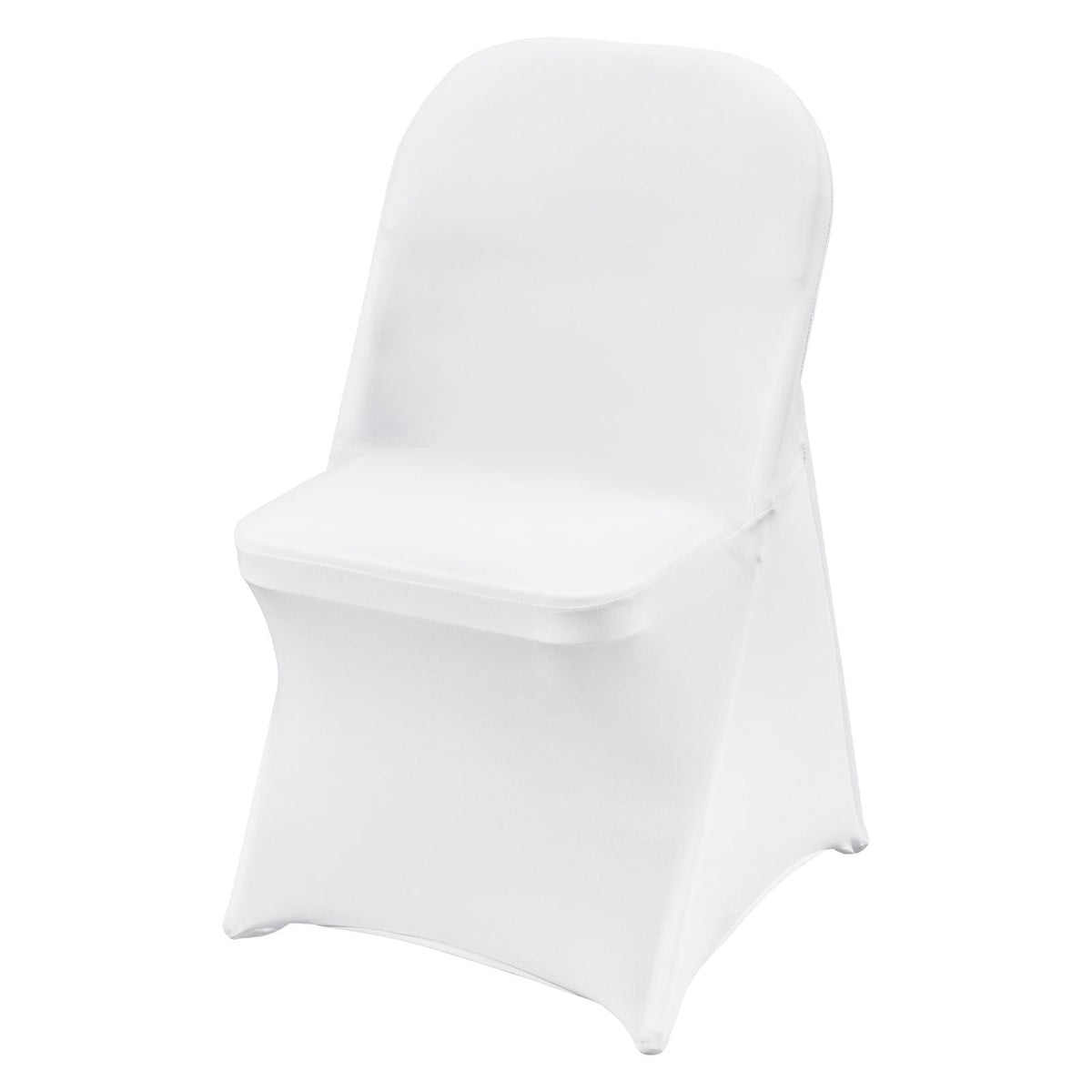 Stretch Spandex Folding Chair Covers, Universal Fitted Chair Cover, Removable Washable Protective Slipcovers, for Wedding, Holiday, Banquet, Party, Celebration, Dining (50PCS White)