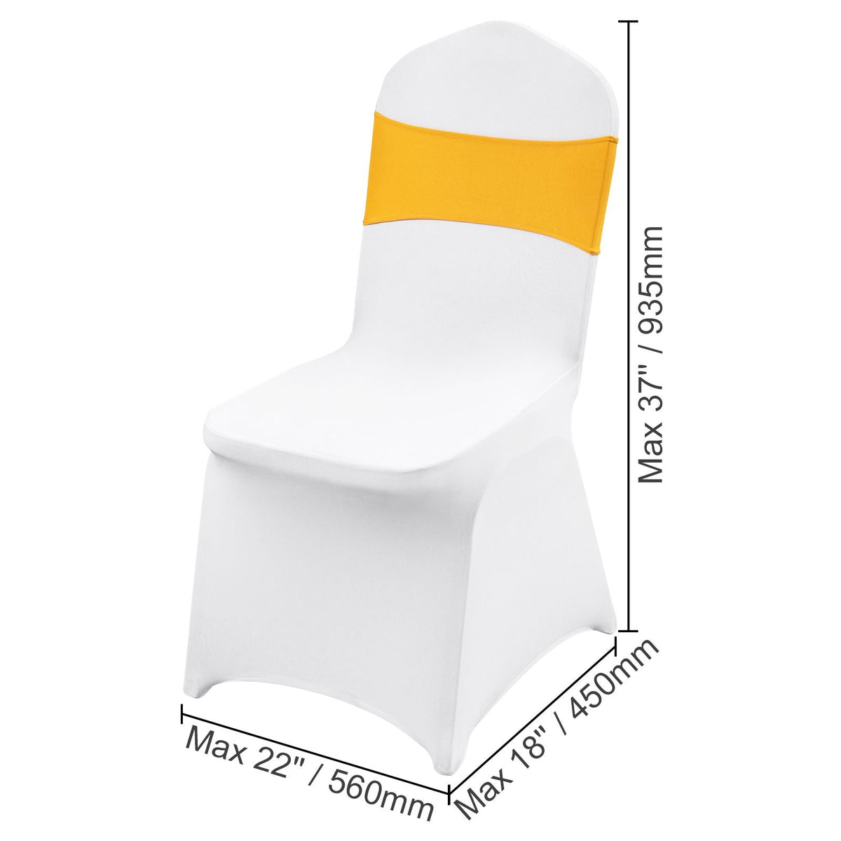 Stretch Spandex Folding Chair Covers, Universal Fitted Chair Cover with Chair Sashes, Removable Washable Protective Slipcovers, for Wedding, Holiday, Banquet, Party, Dining (50 Set Gold & White)