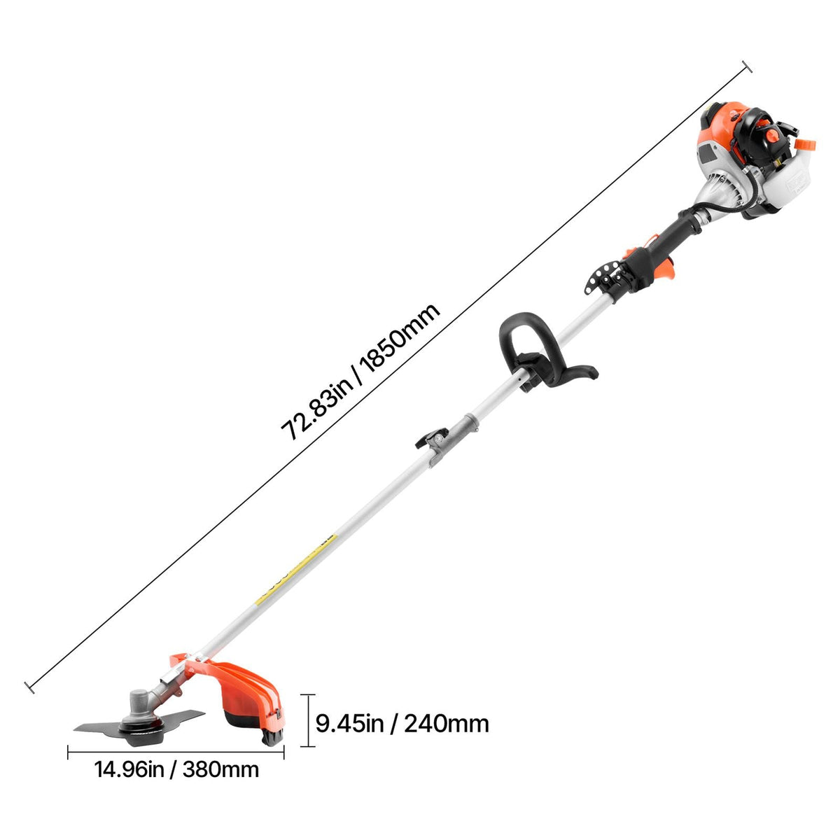 String Trimmer, 25.2CC 2-Stroke, Gas Powered Weed Wacker, 16.9" Cordless Grass Trimmer, Multi-Functional Lawn Edger with Shoulder Strap & 3T Blade, Weed Eater for Quick Grass Cleaning