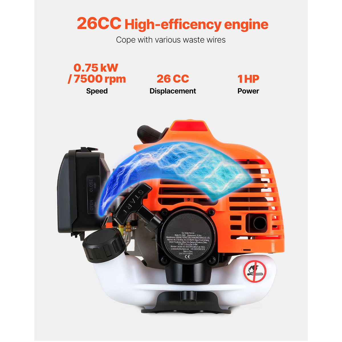 String Trimmer, 26cc 2 in 1 Weed Wacker Gas Powered, 17" Cordless Grass Trimmer with 10" Brush Cutter, Shoulder Strap & 3T Blade, 2-Stroke Heavy-Duty Gas Weed Wacker for Quick Grass Cleaning