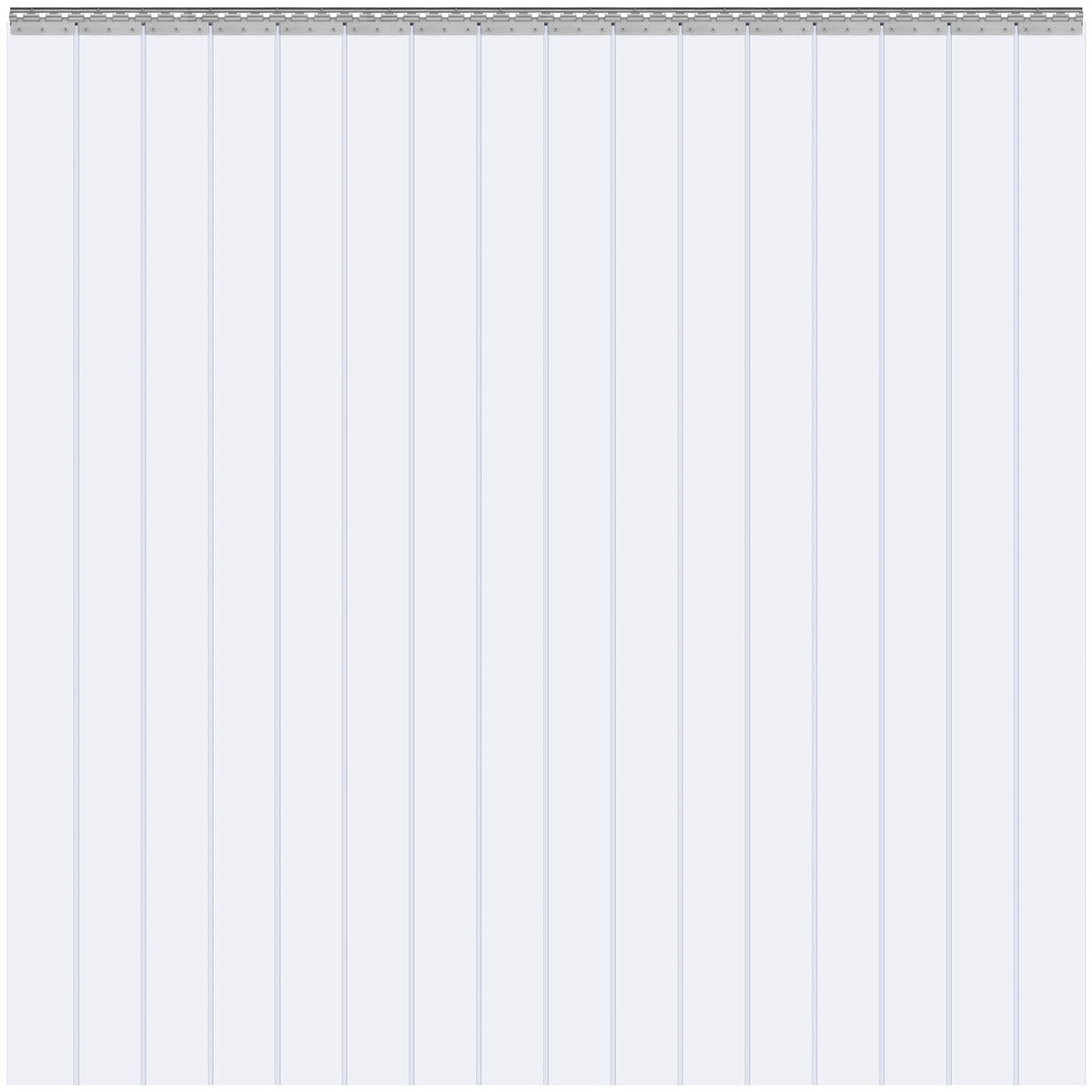 Strip Curtain 16PCS, 96" Height, 96" Width, 0.08" Thickness, Clear Smooth Plastic Door Strips with 50% Overlap, PVC Strip Door Curtain Freezer Curtain for Warehouses, Walk in Freezers, Coolers