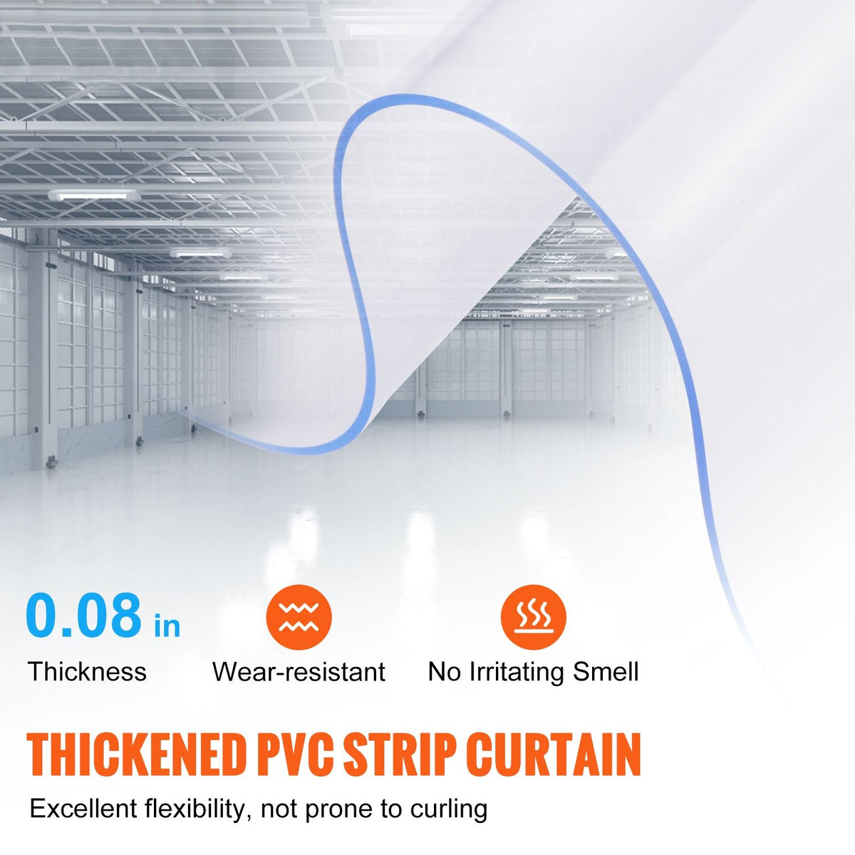 Strip Curtain, 84" Height x 42" Width, 0.08" Thickness, 7PCS Clear PVC Strip Door Curtain, Freezer Curtain, Plastic Door Strips for Walk in Freezers, Coolers & Warehouse Doors, with 50% Overlap