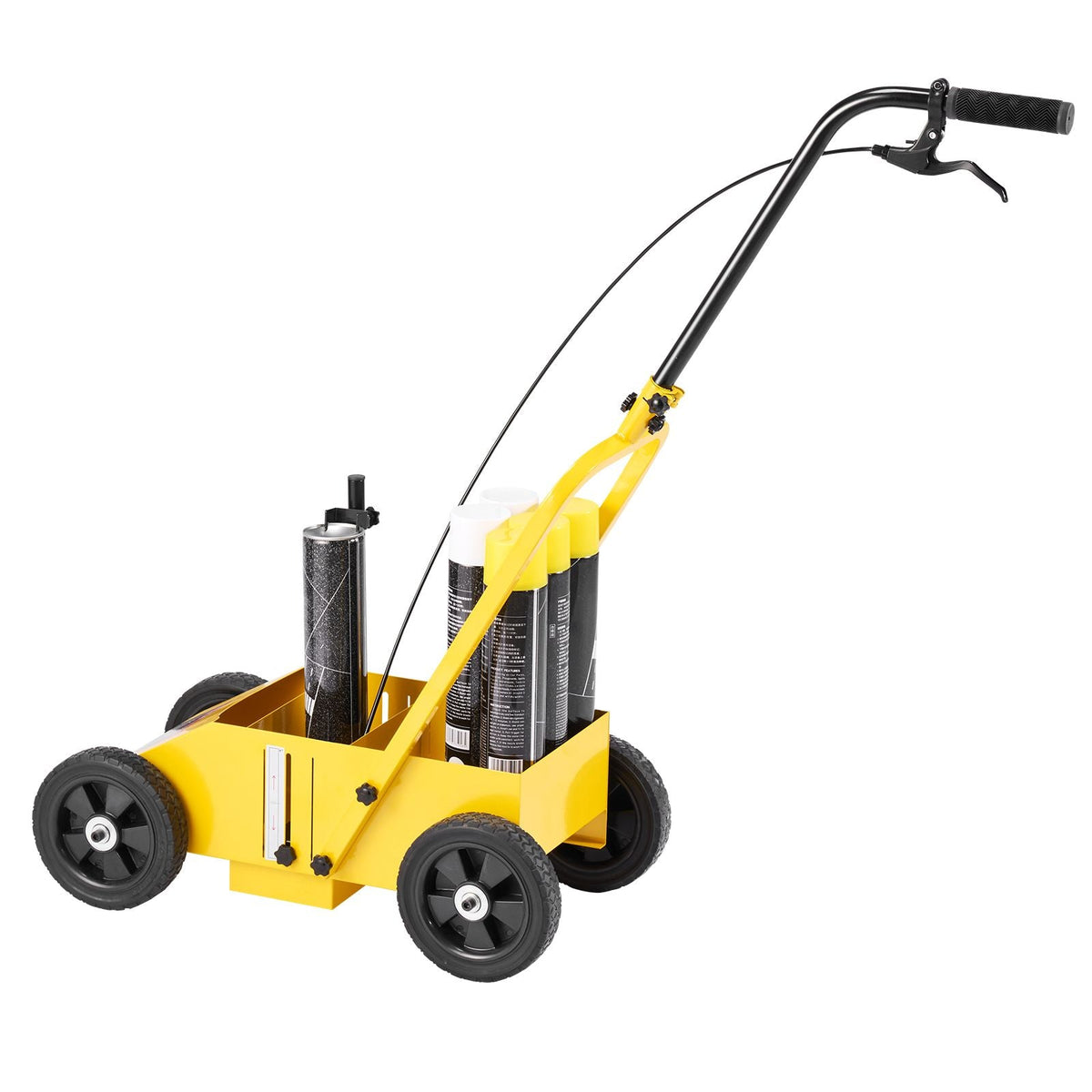 Striping Line Marking Machine, 24 x 13 x 35.4 inch, 4-Wheel, Heavy Duty Striping Line Machine with 2-4 inch Adjustable Width, Make Clear Edge Line for Roads, Parking Lots, Sports Field, Yellow