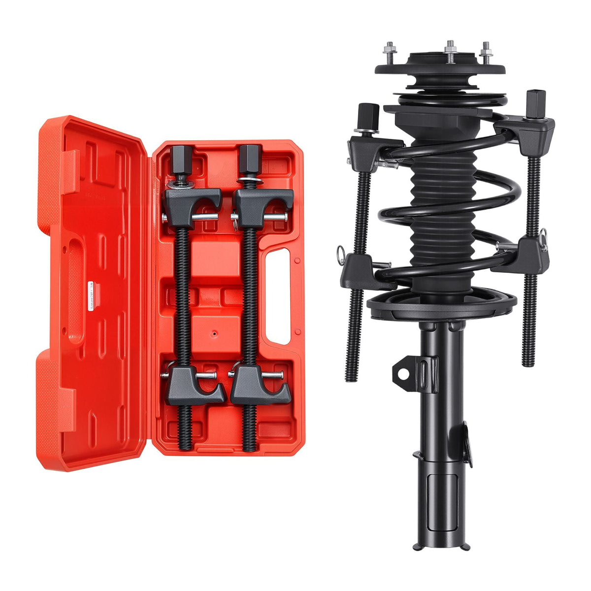 Strut Spring Compressor, 2 Pack, Heavy Duty Coil Spring Compressor Tool with 10.4 Inches(256 mm) Range, Compatible with 0.86 inches(22 mm) Hex Sockets, Fit for Car Truck Motorcycle, Black