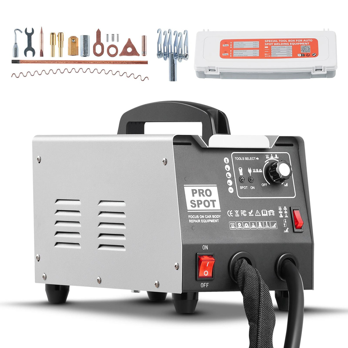 Stud Welder Dent Repair Kit, 110V Auto Body Spot Welding Dent Puller Machine with 7 Welding Modes & Adjustable Power, 1.8KW Spot Welder Dent Removal Tool for Car, Truck Dent Repair