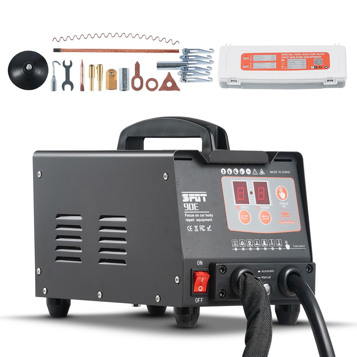 Stud Welder Dent Repair Kit, 220V 3KW Spot Welder Dent Puller with Auto/Manual Welding & 7 Versatile Modes, Auto Body Spot Welding Dent Puller Machine for Car, Truck Dent Repair