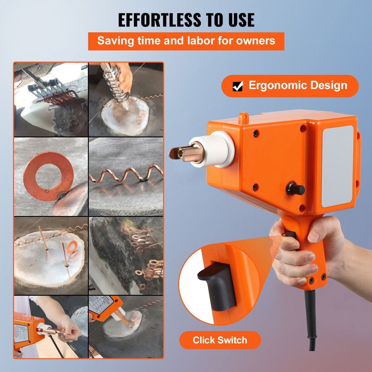 Stud Welder Kit, 5500 Stud Welder Dent Repair Kit, 800VA Spot Welder Stud, 110V Welder Stud Kit, Stud Gun Dent Puller Kit with Complete Accessories, Dent Welder Repair for Auto Body Repairing