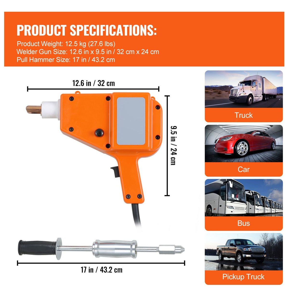 Stud Welder Kit, 5500 Stud Welder Dent Repair Kit, 800VA Spot Welder Stud, 110V Welder Stud Kit, Stud Gun Dent Puller Kit with Complete Accessories, Dent Welder Repair for Auto Body Repairing