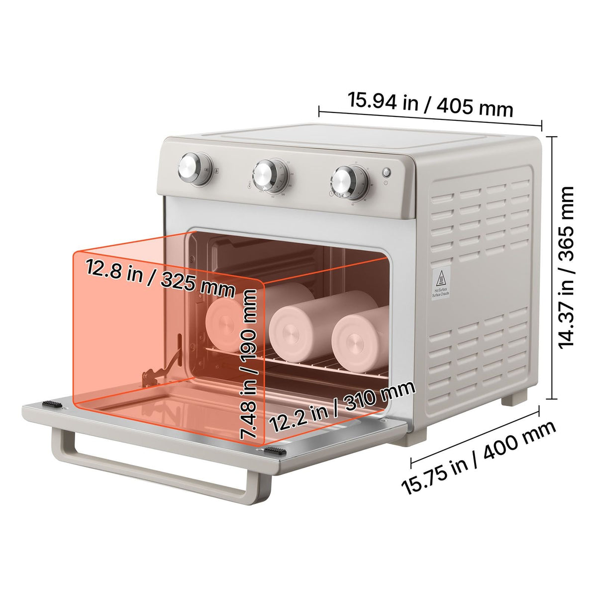 Sublimation Oven Machine, 26 Qt, Fits 40oz Tumblers, with 50 Shrink Films, 1 Tape and 2 Heat Gloves, 360° Turbo Convection for Sublimation Blank Tumblers, Mugs, Bowls, Off-White