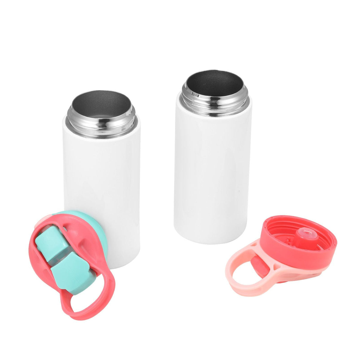 Sublimation Tumblers, 12 Pack, 12 oz Kids Sublimation Water Bottles, Food-Grade Stainless Steel Cups with Lids and Straws, Double Wall Insulated Tumbler Blank, for DIY Personalized Customization