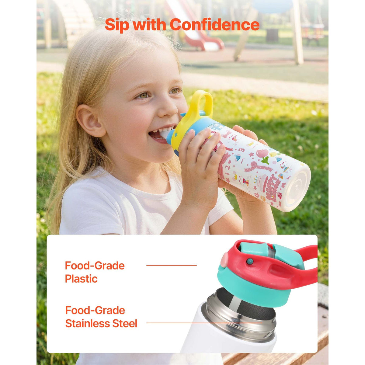 Sublimation Tumblers, 12 Pack, 12 oz Kids Sublimation Water Bottles, Food-Grade Stainless Steel Cups with Lids and Straws, Double Wall Insulated Tumbler Blank, for DIY Personalized Customization