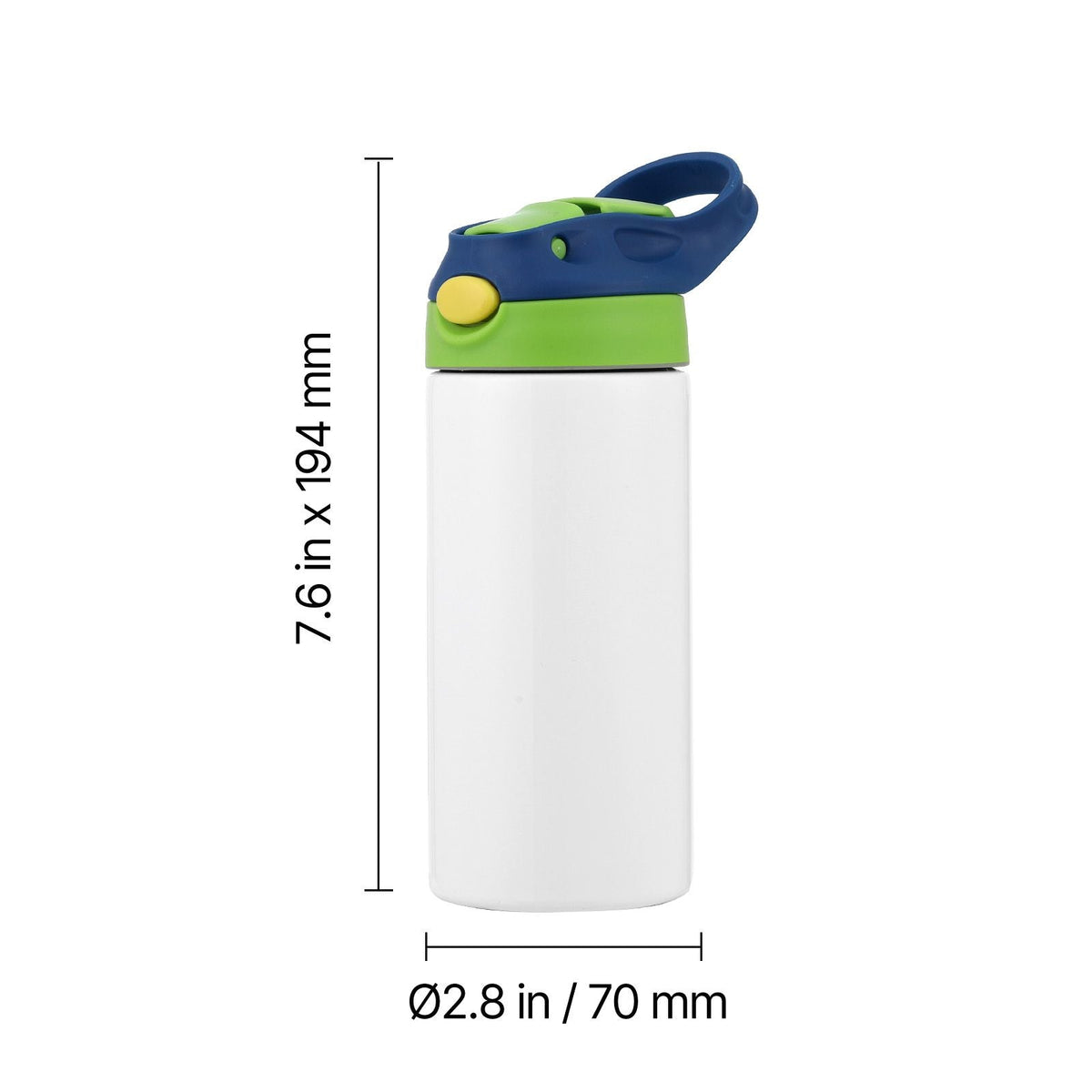 Sublimation Tumblers, 12 Pack, 12 oz Kids Sublimation Water Bottles, Food-Grade Stainless Steel Cups with Lids and Straws, Double Wall Insulated Tumbler Blank, for DIY Personalized Customization