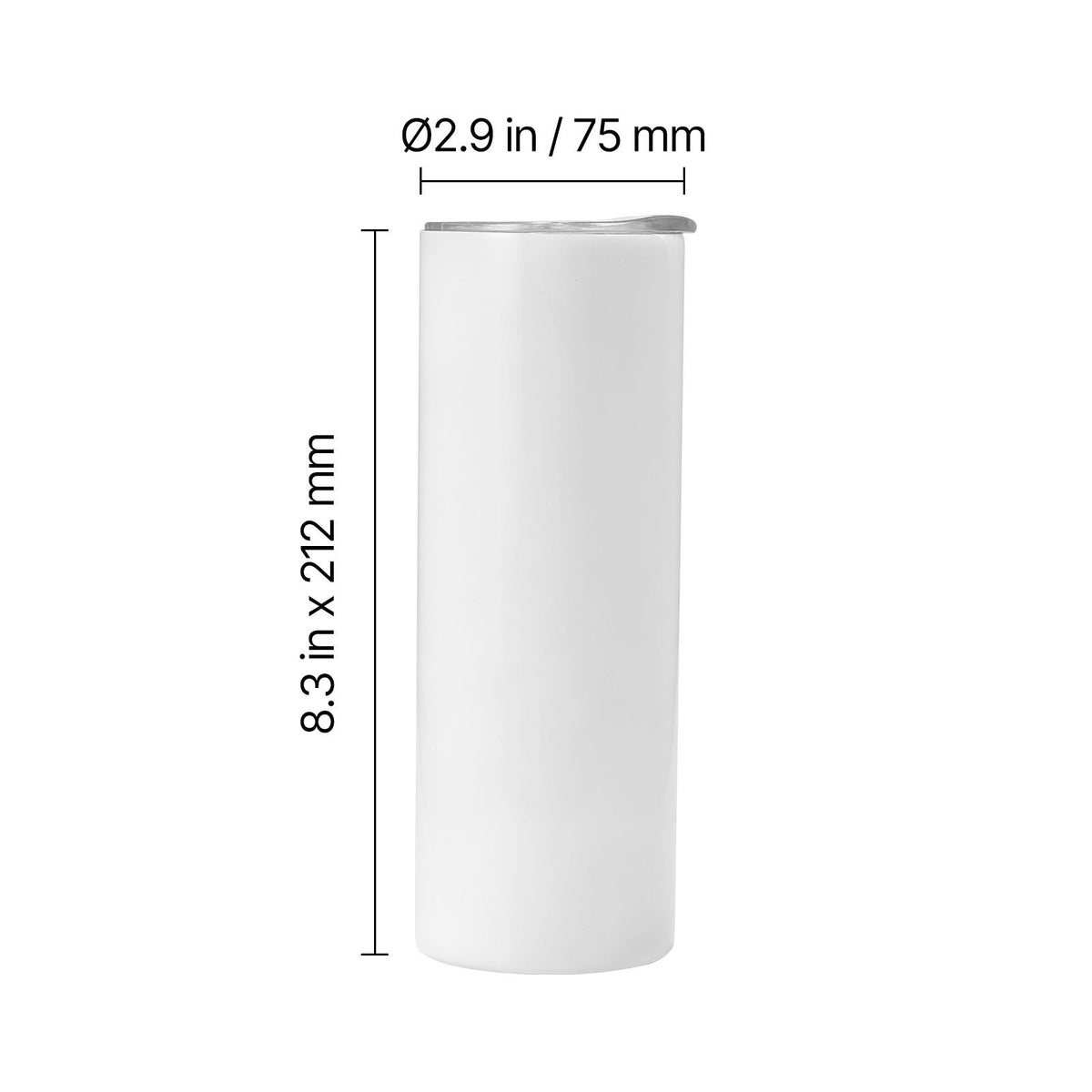 Sublimation Tumblers, 4 Pack, 20 oz Skinny Straight Tumblers Bulk, Stainless Steel Sublimation Cups with Lids and Straws, Double Wall Insulated Tumbler Blank, for DIY Personalized Customization