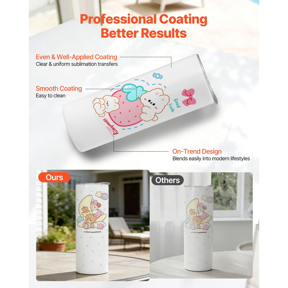 Sublimation Tumblers, 4 Pack, 20 oz Skinny Straight Tumblers Bulk, Stainless Steel Sublimation Cups with Lids and Straws, Double Wall Insulated Tumbler Blank, for DIY Personalized Customization