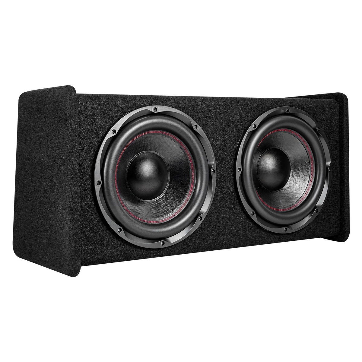 Subwoofer Bass Package, 12 in, 490W RMS, Dual Car Audio Subwoofer and Amp Package, with Loaded Enclosure, Separate Amplifier, and Wiring Kit, for Various Vehicles Trunks, Car Audio Systems