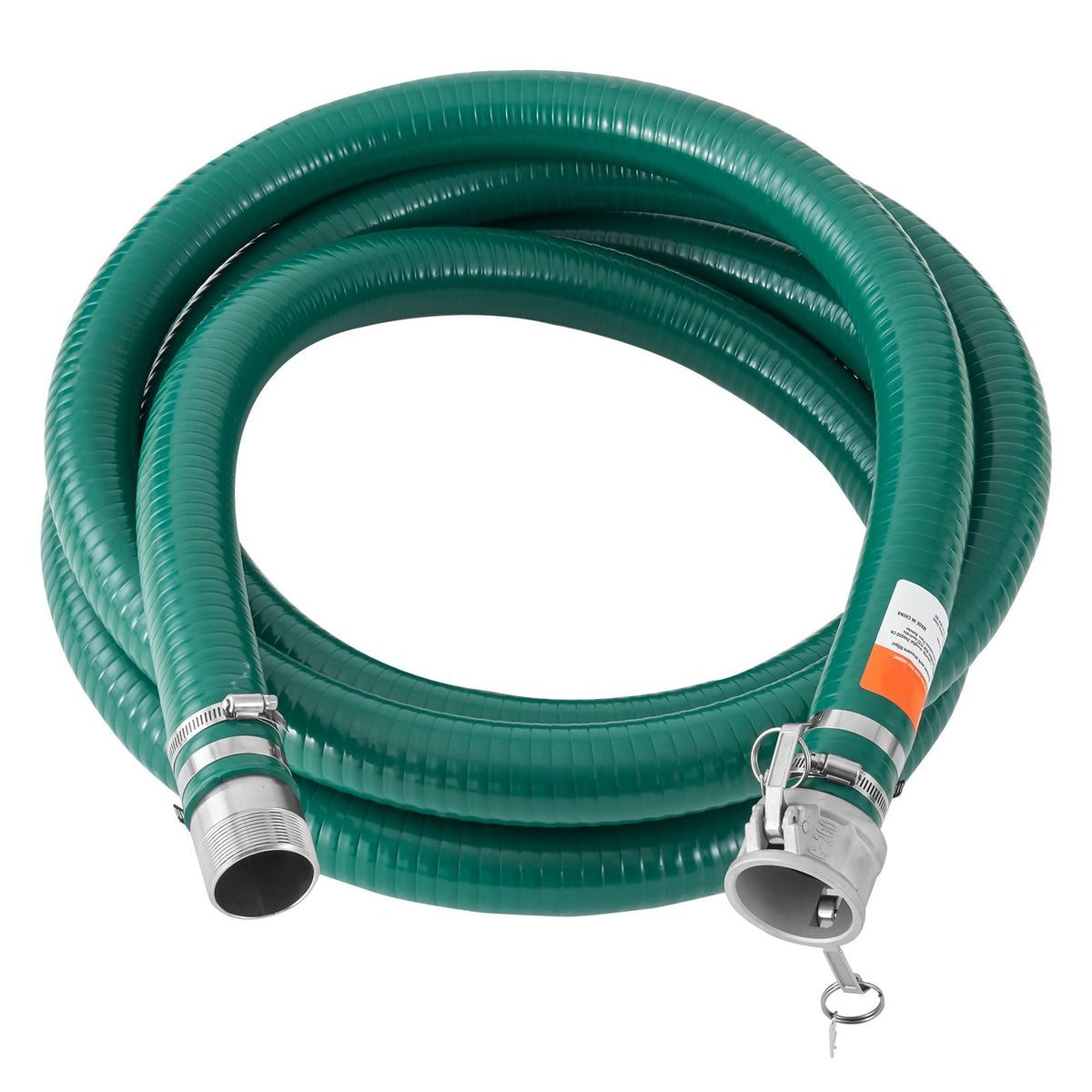 Suction Hose, 2 in x 20 ft, Green High Quality Hose, with Camlock Connectors, and Aluminum Fittings, Fit Various Pumps, for Sewage Treatment, Water Transportation and More Agricultural Purposes