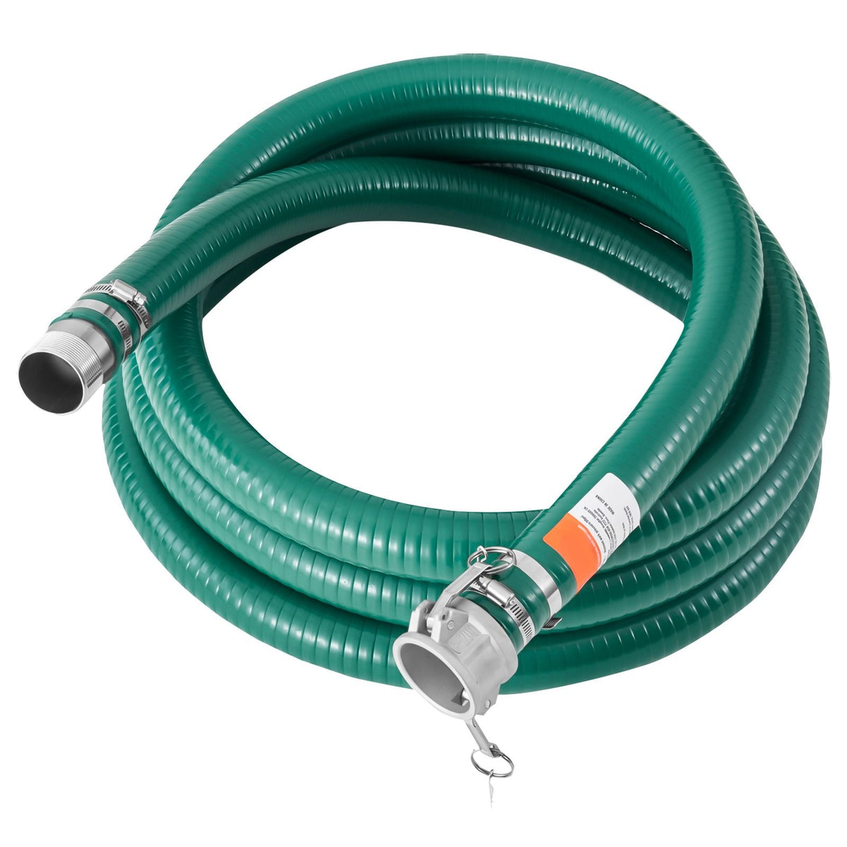 Suction Hose, 2 in x 20 ft, Green High Quality Hose, with Camlock Connectors, and Aluminum Fittings, Fit Various Pumps, for Sewage Treatment, Water Transportation and More Agricultural Purposes