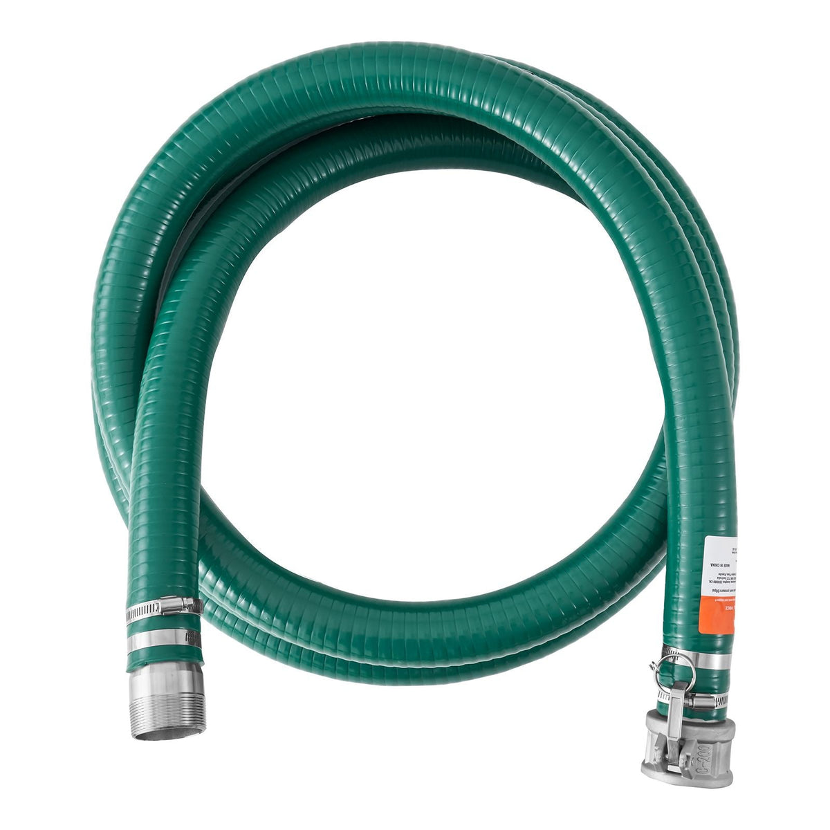 Suction Hose, 2 in x 20 ft, Green High Quality Hose, with Camlock Connectors, and Aluminum Fittings, Fit Various Pumps, for Sewage Treatment, Water Transportation and More Agricultural Purposes