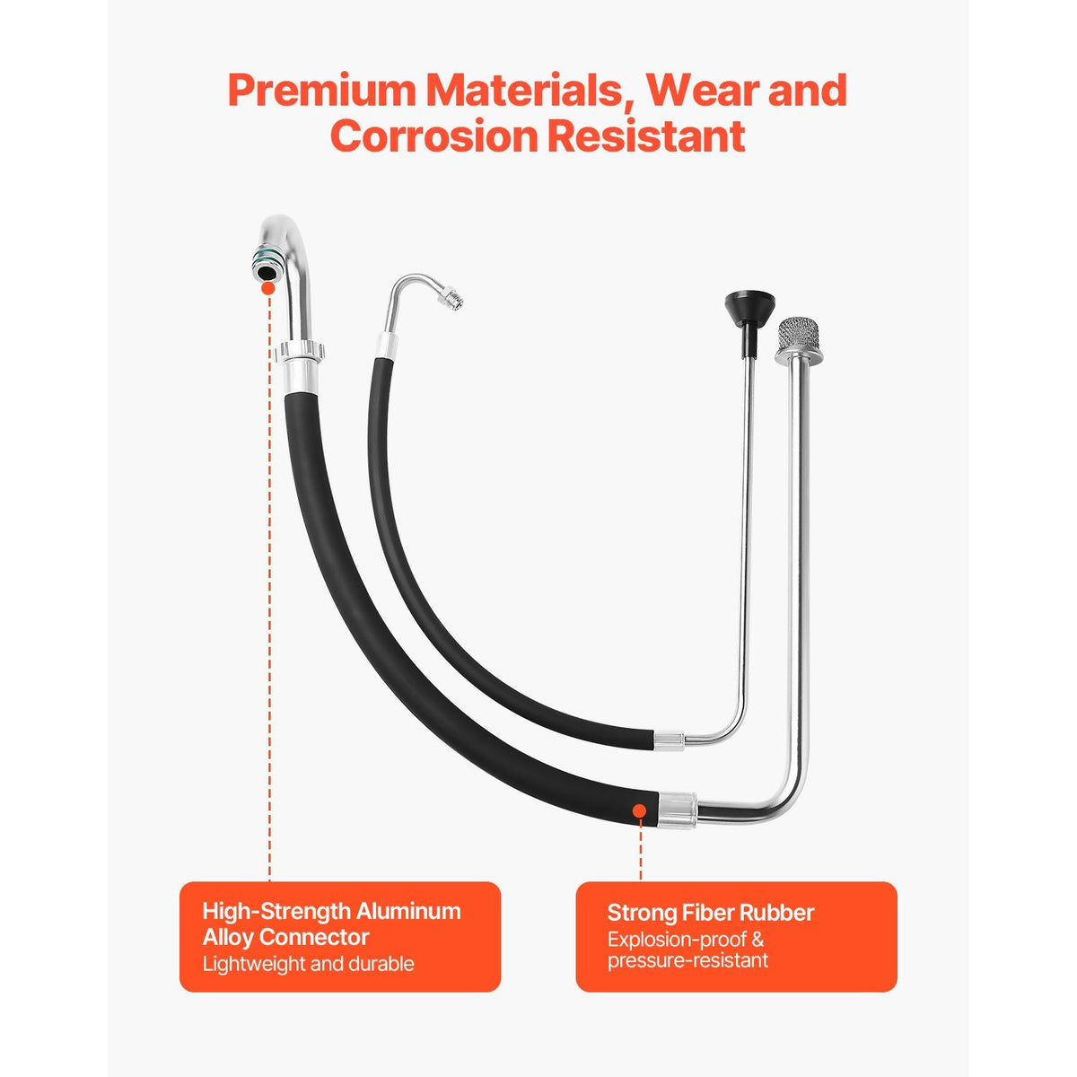 Suction Hose Tube and Reflux Line Sets, Aluminum Alloy an Rubber Suction Hose and Reflux Line Set, Paint Sprayers Tool Part, Compatible with Multiple Airless Spraying/Line Painting Machine