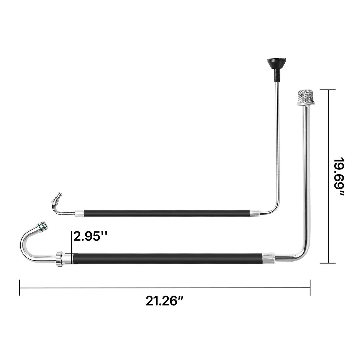 Suction Hose Tube and Reflux Line Sets, Aluminum Alloy an Rubber Suction Hose and Reflux Line Set, Paint Sprayers Tool Part, Compatible with Multiple Airless Spraying/Line Painting Machine