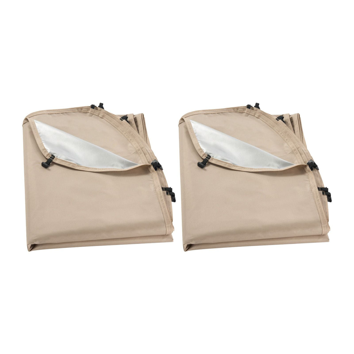 Sun Shade Sail Canopy Covers, Fit for 6 x 6 ft Screen House Tent, Sun Protection, 5.51 x 5.71 ft 300D Oxford Silver-Coated Fabric, Pack of 2 (Not Include Tent), for Outdoor Activities, Beige