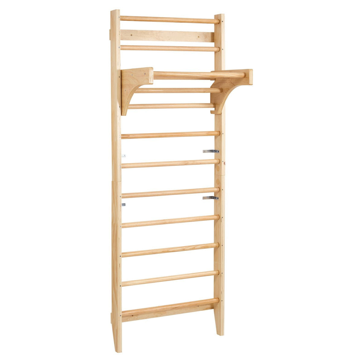 Swedish Ladder Wall Gym, 10-Level Solid Wood Indoor Jungle Gym, 220lbs Loading Indoor Playground Climbing Ladder for Kid Adults, Gymnastic Stall Bars with Pull-Up Bar - Ideal Gift for Boys Girls