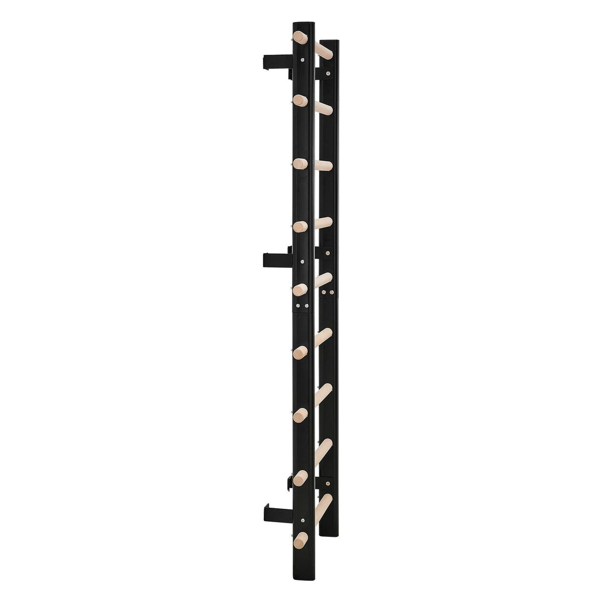 Swedish Ladder Wall Gym, 9-Level Swedish Ladder Suspension Trainer, 330LBS Loading Solid Wood + Carbon Steel Gymnastics Stall Bars for Adult, Compatible with 3.15" x 3.15" Power Rack Accessories