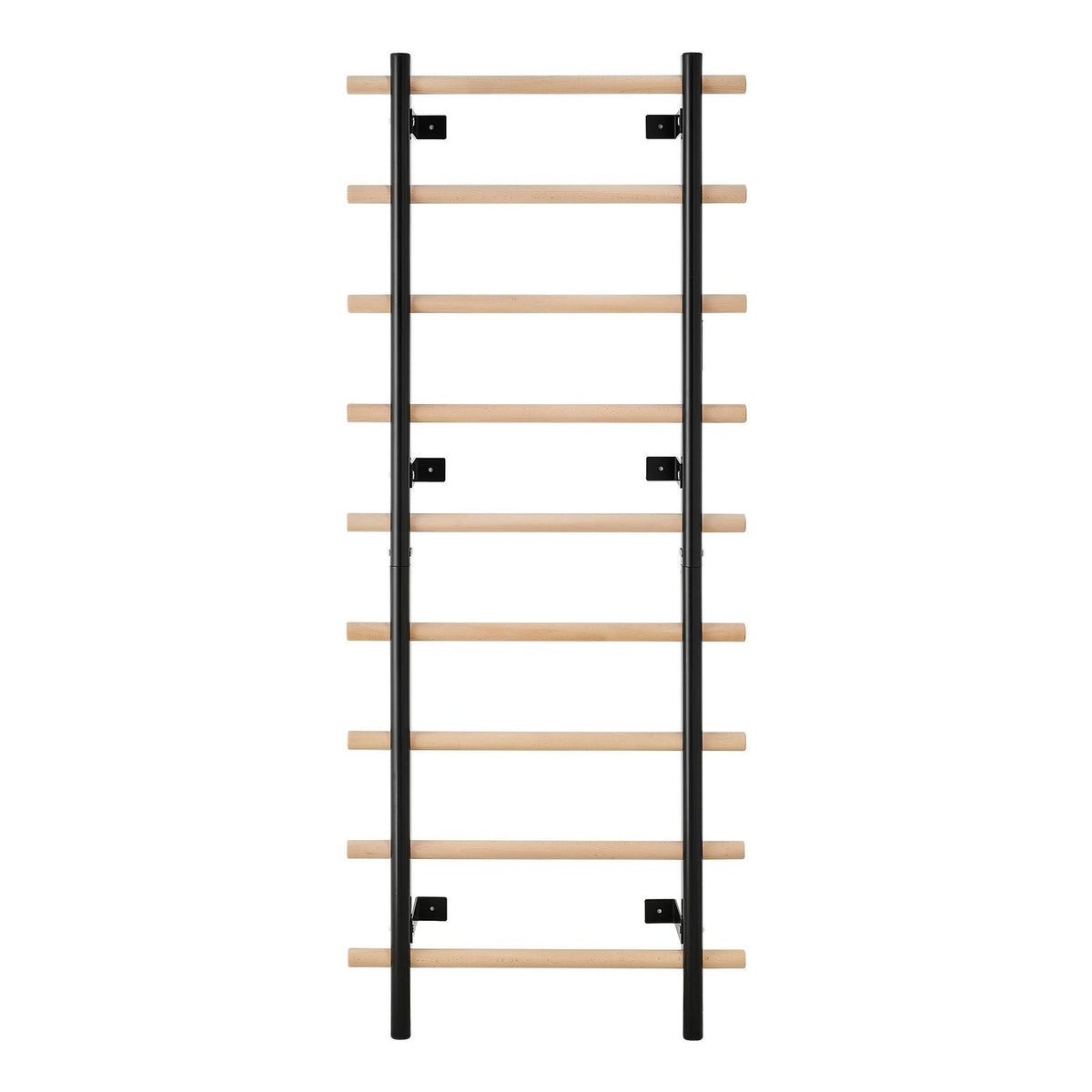 Swedish Ladder Wall Gym, 9-Level Swedish Ladder Suspension Trainer, 330LBS Loading Solid Wood + Carbon Steel Gymnastics Stall Bars for Adult, Compatible with 3.15" x 3.15" Power Rack Accessories