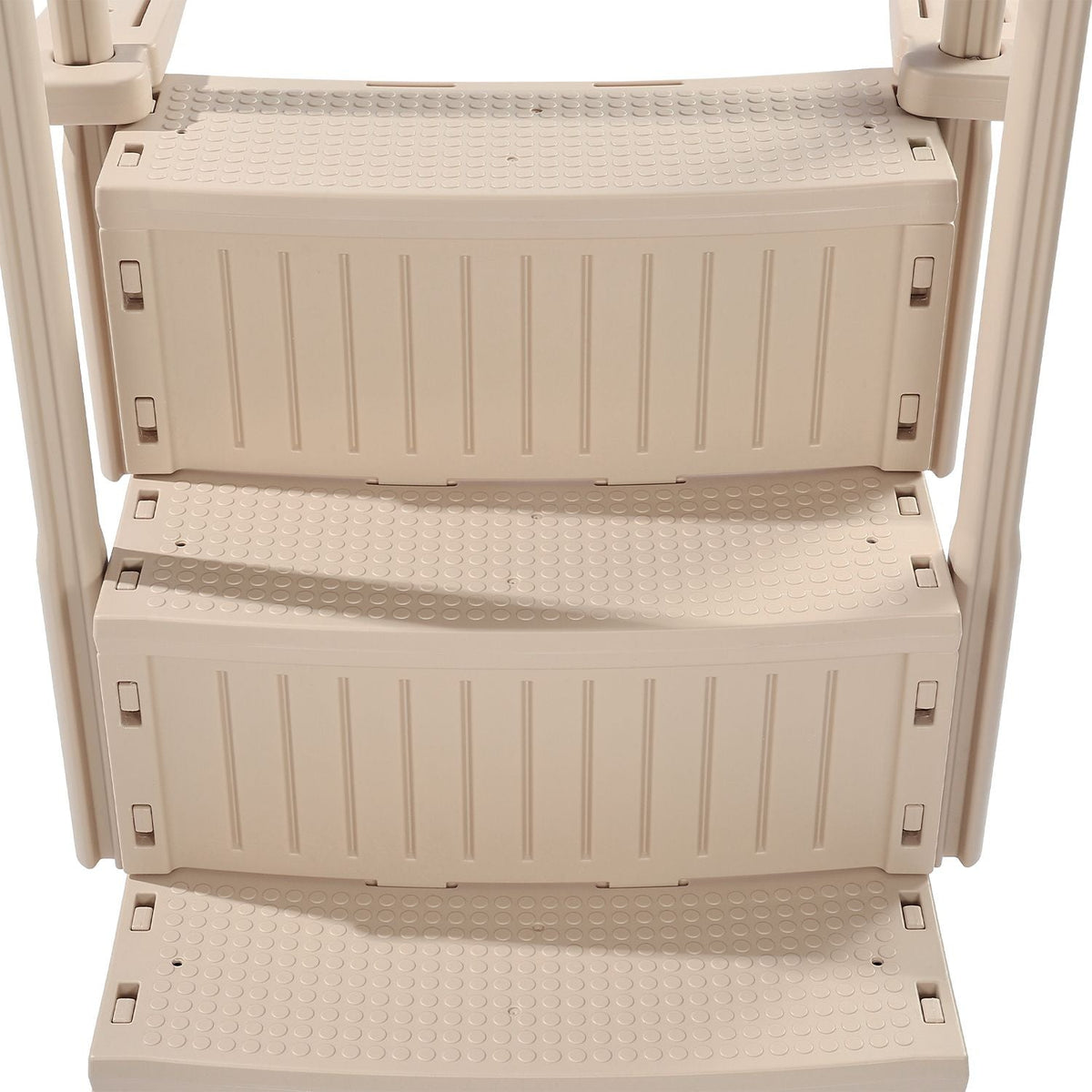 Swimming Pool Ladder, 3-Step Double Handrails Stairs with Non-slip Heavy Duty Steps, Max Load Capacity 400 lbs, for 36-48 Inch Inground & Above-ground Pools of Any Decking Surface, Taupe