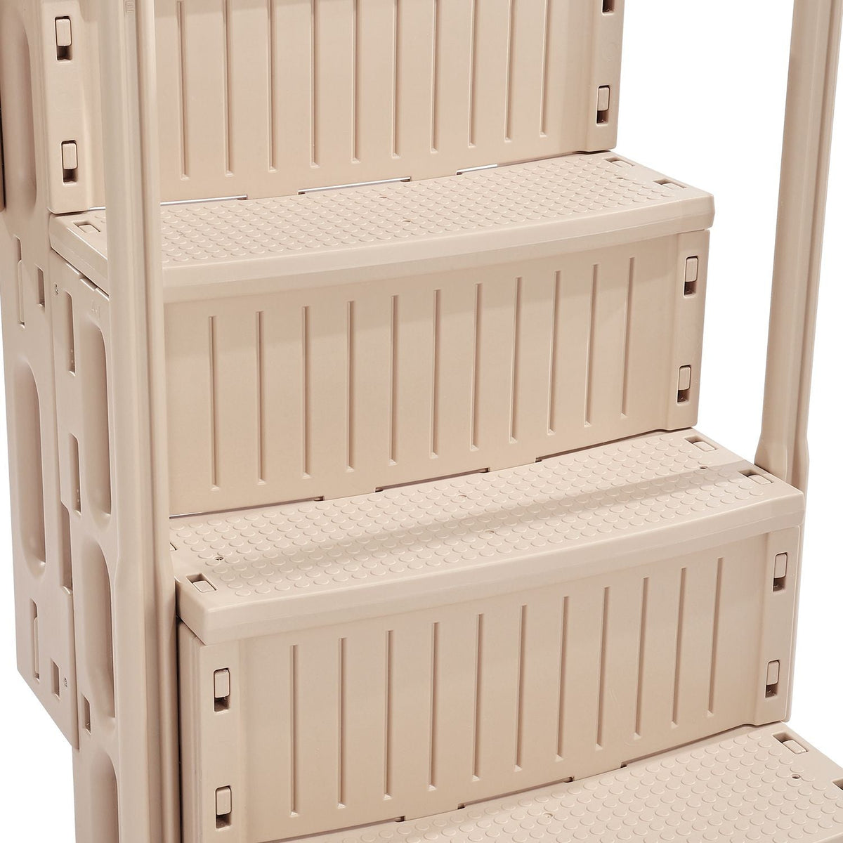 Swimming Pool Ladder, 4-Step Double Handrails Stairs with Non-slip Heavy Duty Steps, Max Load Capacity 400 lbs, for 48-54 In Inground & Above-ground Pools of Any Decking Surface, Taupe