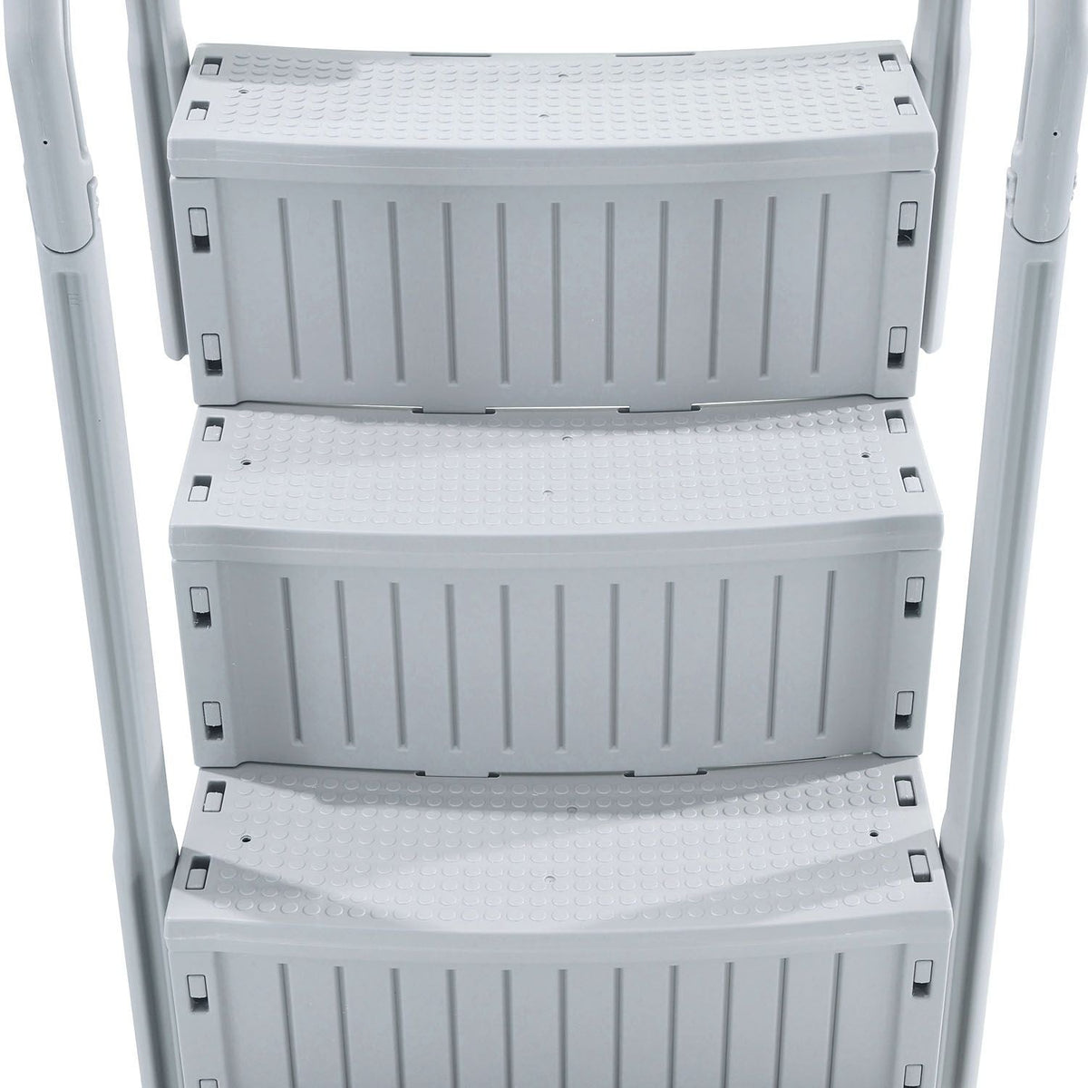 Swimming Pool Ladder, 4-Step Double Handrails Stairs with Non-slip Heavy Duty Steps, Reliable 400 lbs Max Load Capacity, for 48-54 In Inground & Above-ground Pools of Any Decking Surface, Grey