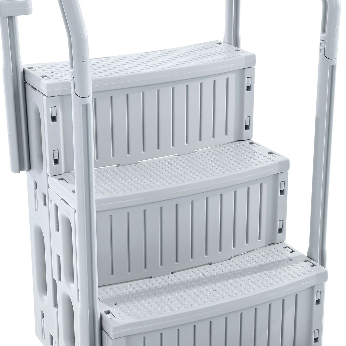 Swimming Pool Ladder, 4-Step Double Handrails Stairs with Non-slip Heavy Duty Steps, Reliable 400 lbs Max Load Capacity, for 48-54 In Inground & Above-ground Pools of Any Decking Surface, Grey