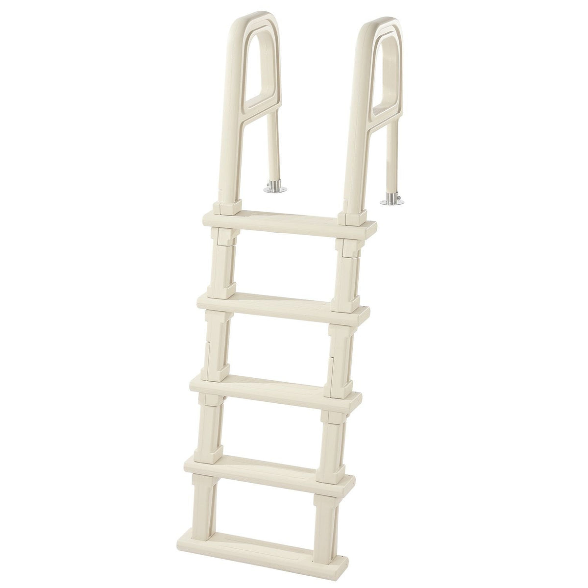 Swimming Pool Ladder, 75°Inclined 5-Step Double Handrails Stair, Non-slip Heavy Duty Steps, Load Capacity 300 lb, for 48-54 In Inground & Above-ground Pools of Any Deck Surface Indoor & Outdoor