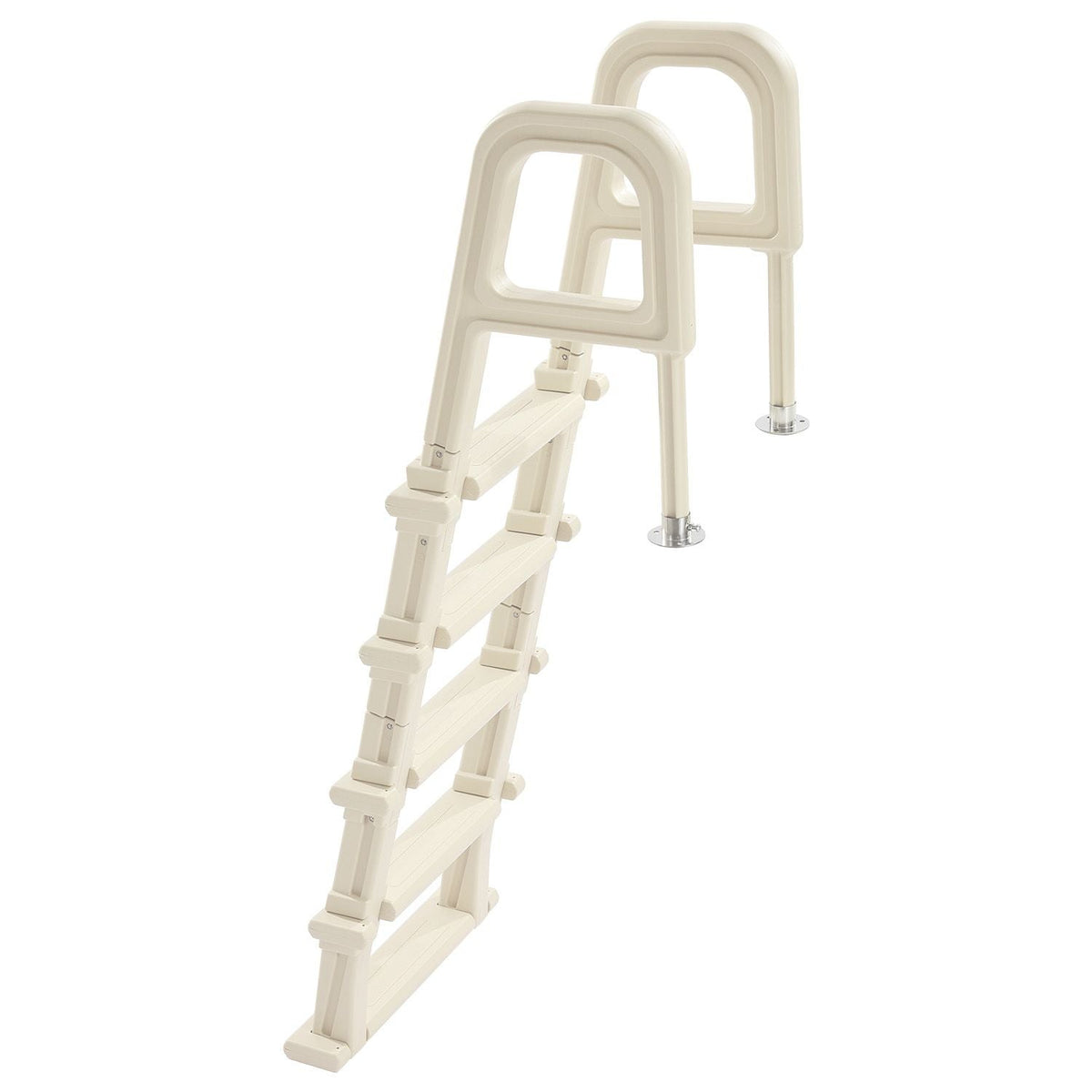 Swimming Pool Ladder, 75°Inclined 5-Step Double Handrails Stair, Non-slip Heavy Duty Steps, Load Capacity 300 lb, for 48-54 In Inground & Above-ground Pools of Any Deck Surface Indoor & Outdoor
