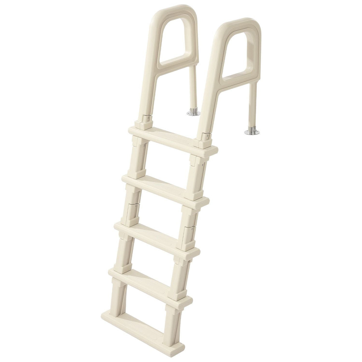 Swimming Pool Ladder, 75°Inclined 5-Step Double Handrails Stair, Non-slip Heavy Duty Steps, Load Capacity 300 lb, for 48-54 In Inground & Above-ground Pools of Any Deck Surface Indoor & Outdoor