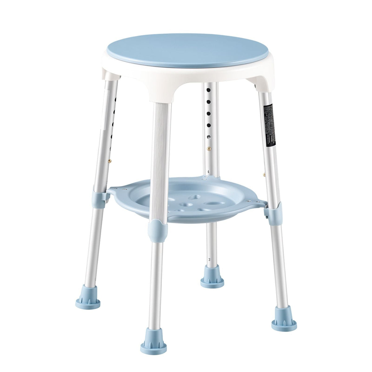 Swivel Shower Chair 360 Degree, Height Adjustable Bath Seat for Inside Showers or Tubs, Non-Slip Rotating Bathtub Stool with Storage Tray for Elderly Disabled Injured, 350LBS Capacity