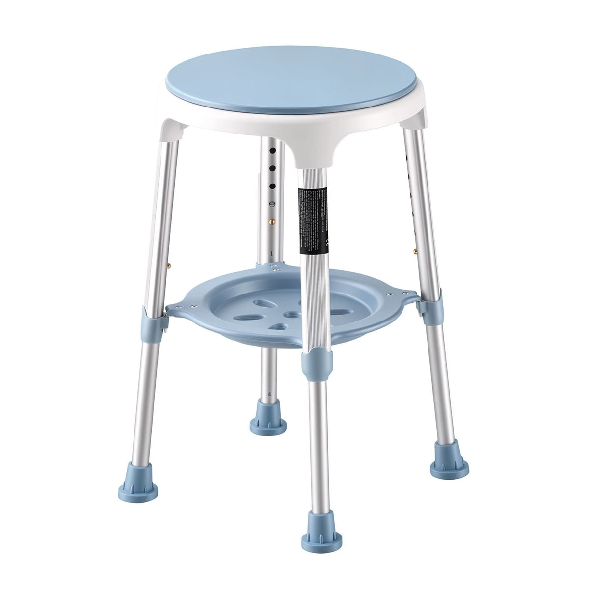 Swivel Shower Chair 360 Degree, Height Adjustable Bath Seat for Inside Showers or Tubs, Non-Slip Rotating Bathtub Stool with Storage Tray for Elderly Disabled Injured, 350LBS Capacity