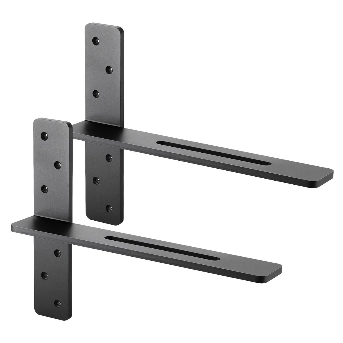 T Shelf Brackets 2 Pcs, 200 lbs/90 kg Weight Capacity, 16x2.89x12 in / 406.4x73.5x304.8 mm, Solid Steel Heavy Duty Brackets for Shelves, Countertop Support Floating Bracket Hardware with Screws