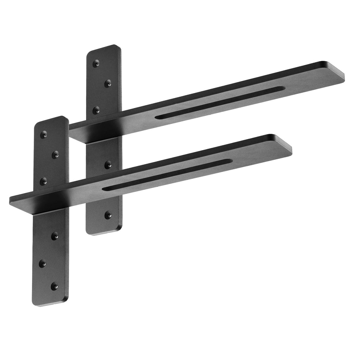T Shelf Brackets 2 Pcs, 200 lbs/90 kg Weight Capacity, 18x2.89x12 in / 457.2x73.5x304.8 mm, Solid Steel Heavy Duty Brackets for Shelves, Countertop Support Floating Bracket Hardware with Screws