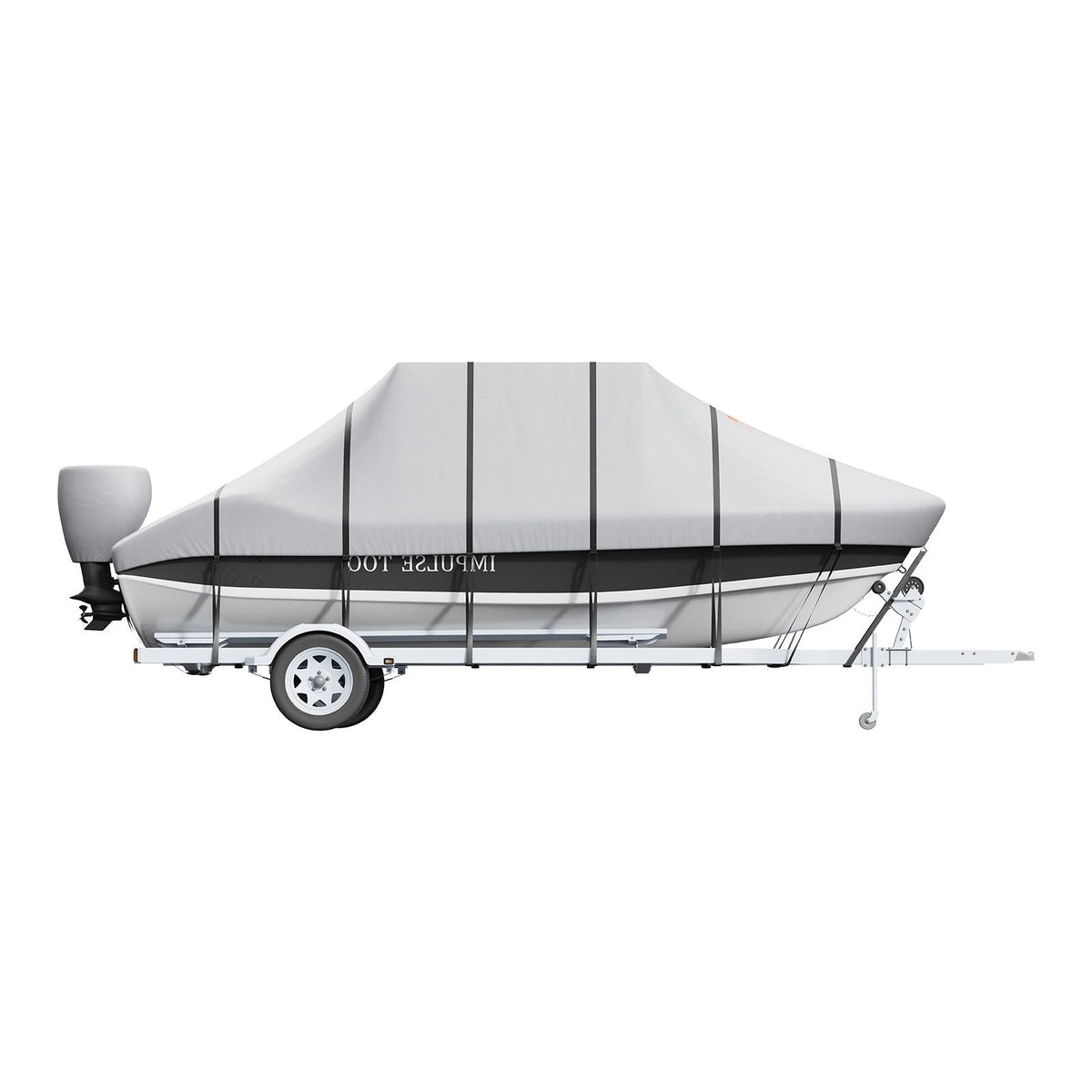 T Top Boat Cover, 20'-22' Waterproof Trailerable T-Top Boat Cover, 600D Marine Grade PU Oxford, with Windproof Buckle Straps, for Center Console Boat with T Top Roof, Fits 20'-22'L x 106"W, Grey