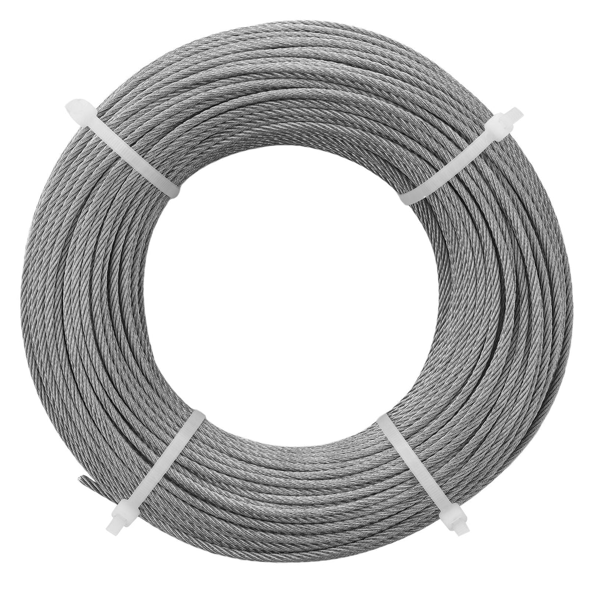 T316 Deck Railing Cable, 1/8" Stainless Steel Wire Rope 300 ft with Cutter Kit, 7x7 Strands Construction Marine Aircraft Grade for Handrail Stair Decking Fence Outdoors