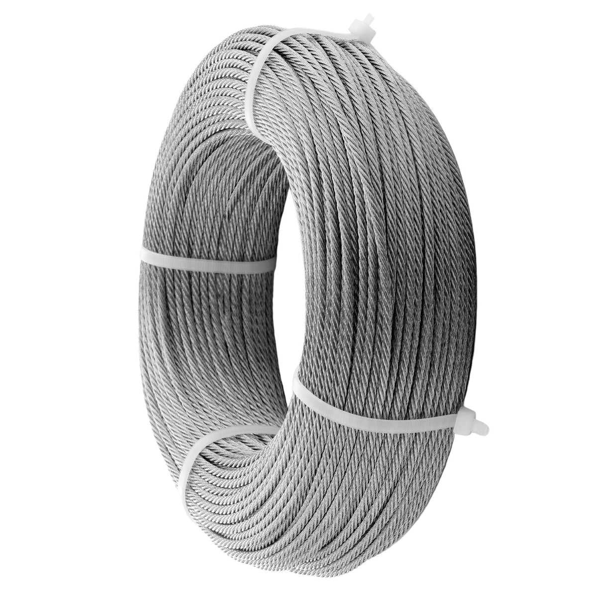 T316 Deck Railing Cable, 1/8" Stainless Steel Wire Rope 300 ft with Cutter Kit, 7x7 Strands Construction Marine Aircraft Grade for Handrail Stair Decking Fence Outdoors