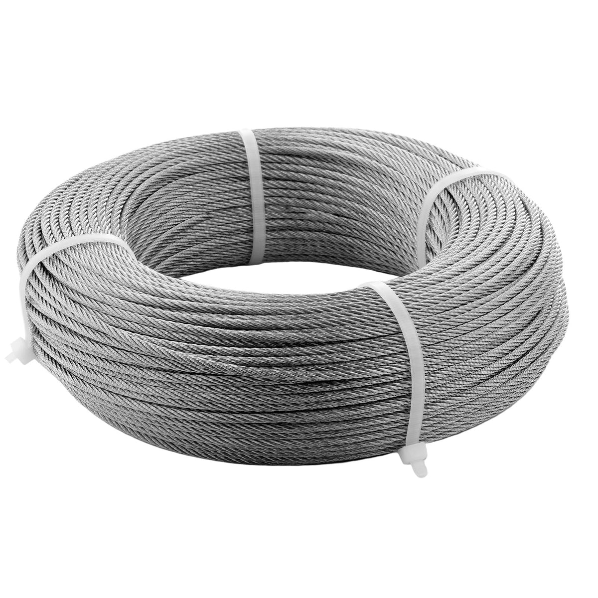 T316 Deck Railing Cable, 1/8" Stainless Steel Wire Rope 300 ft with Cutter Kit, 7x7 Strands Construction Marine Aircraft Grade for Handrail Stair Decking Fence Outdoors