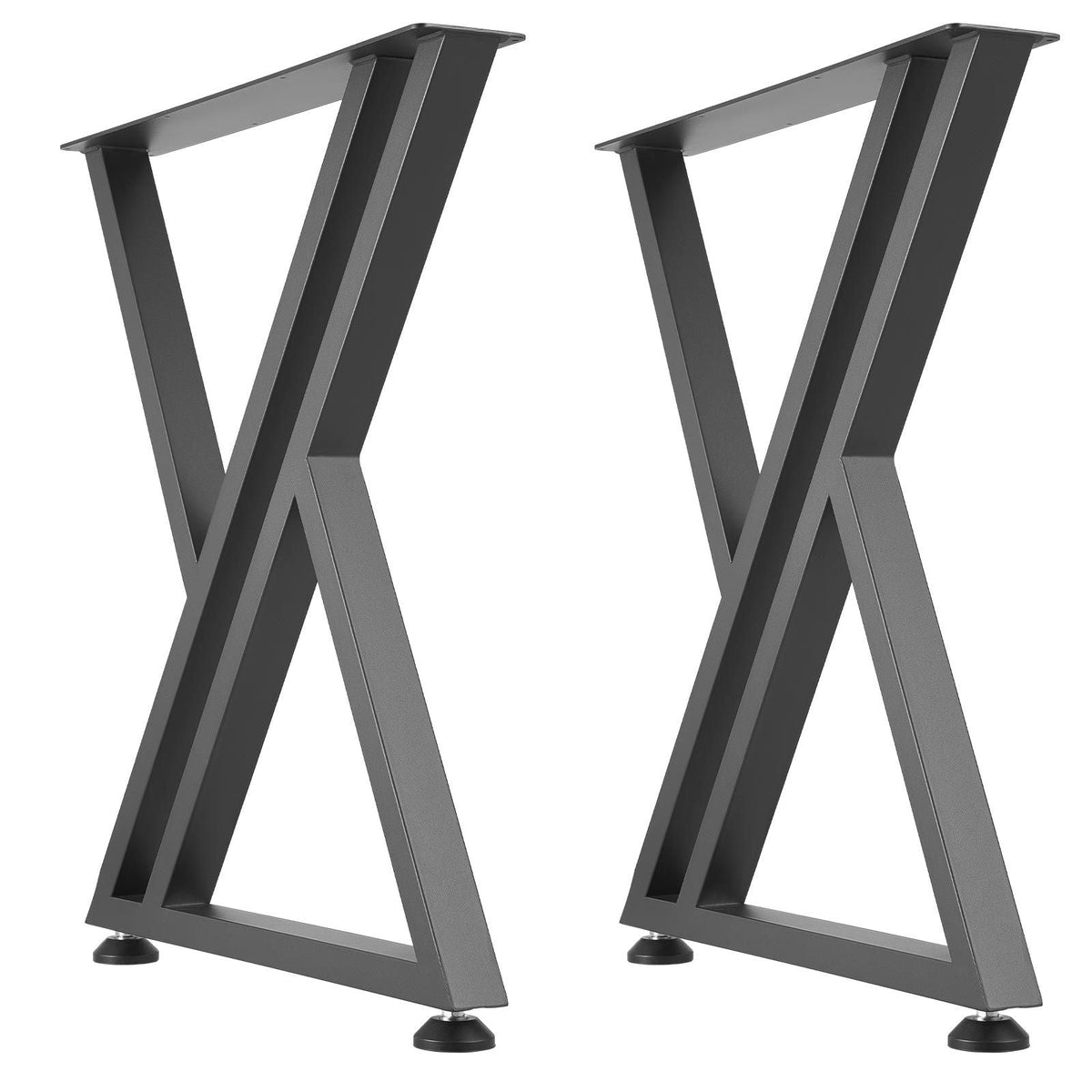 Table Legs, 29.1" H x 24" W Steel Furniture Legs, 2204 lbs Max Load Heavy Duty, Easy Installation, Sturdy & Stable for Home Office Desk DIY, Coffee Dinner Bar Tables, Workbench,Set of 2, Black