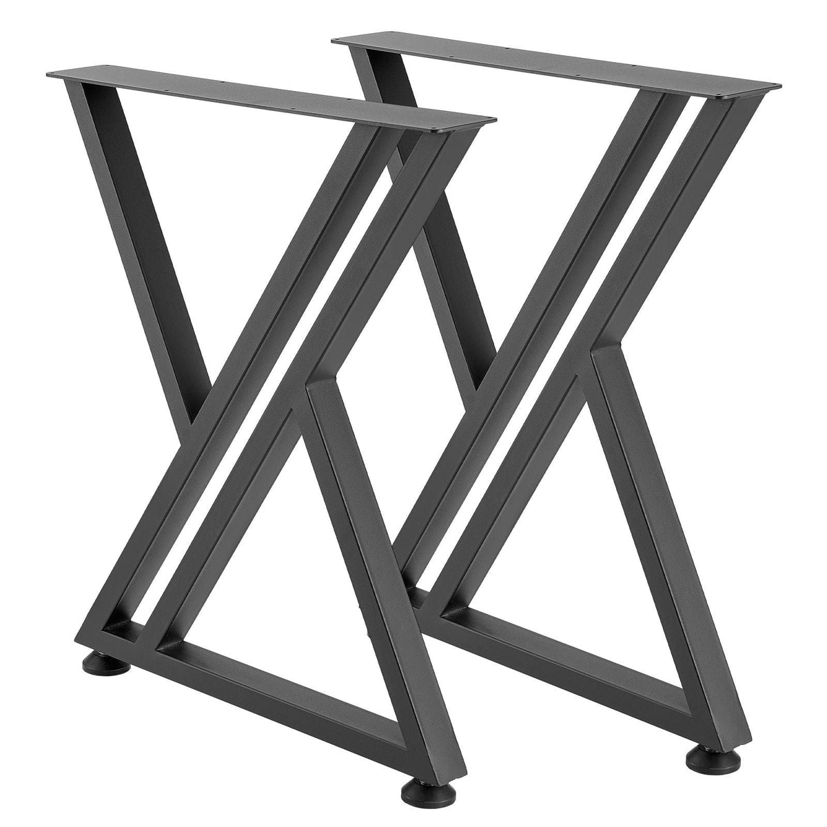 Table Legs, 29.1" H x 24" W Steel Furniture Legs, 2204 lbs Max Load Heavy Duty, Easy Installation, Sturdy & Stable for Home Office Desk DIY, Coffee Dinner Bar Tables, Workbench,Set of 2, Black